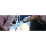 Нож OPINEL №8, нержавеющая сталь, рукоять оливковое дерево, деревянный футляр, чехол 001004